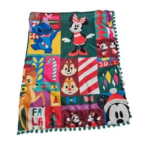 Disney Holiday Blanket with Red, Green, and Blue